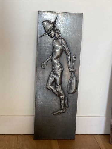Ancien tableau panneau cuivre - tableau,