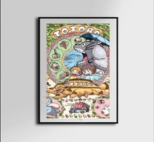 Totoro characters art canvas