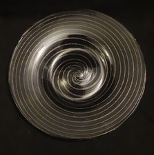  Coupelle De Murano Ronde En Cristal Décor Filigrane Spirale  Aventurine & Noir