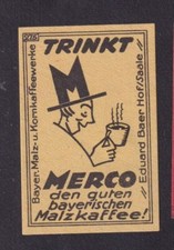 Ancienne  étiquette    allumettes  Allemagne BN165606 Merco  Café