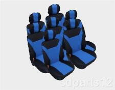 7 x HOUSSES BLEU-NOIR COUVRE SIEGES POUR RENAULT ESPACE SCENIC (7 PLACES)