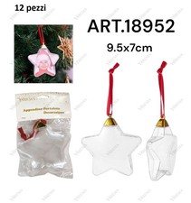 12X Étoiles Transparentes Porte Photo 9.5X7Cm Décorations Arbre De Noël Bal