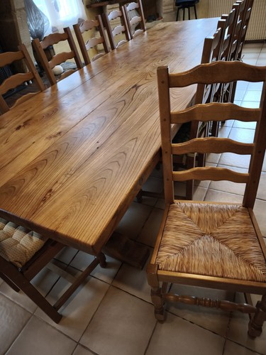 Table bois massif orme - table,