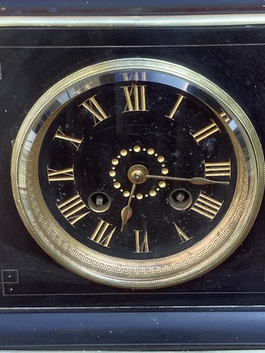 Pendule bronze marbre noir - pendule,