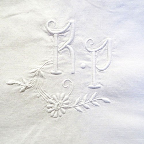 Grand drap ancien lin blanc - ancien,
