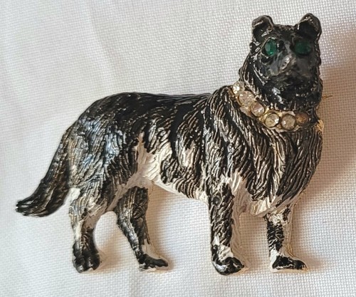 Vintage broche chien berger - chien,