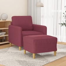 Fauteuil avec Repose-pied Chaise Siège Meuble Salle de Séjour 60 cm Tissu vidaXL