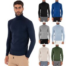 Pull Homme Col Roulé Élastique Uni Plusieurs Couleurs