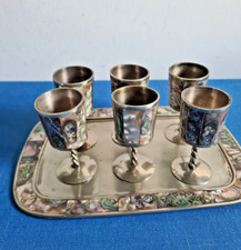 6 VERRES LIQUEUR SUR PLATEAU