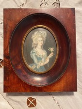 Portrait miniature XIXème – Marie Antoinette, huile, école française, 8 cm, sign