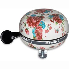 Cloche de vélo BASIL Big Bell Bloom motif floral sonnette Ding Dong blanche Ø...