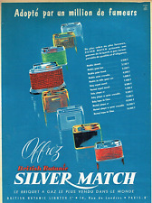 Publicité Advertising 1024 1955   briquets Silver Match  gaz  Btish Britanic