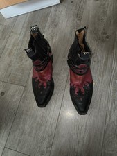Santiags Boots Sendra Noir Et Rouge T 45