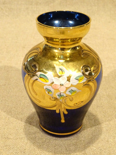 Vase verre bleu - vase, cobalt