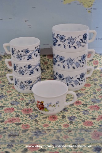 Lot tasses vintage arcopal - lot,