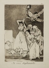 Francisco GOYA - ya van desplumados. c.1799. Gravure originale. LOS CAPRICHOS.