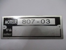 Panneau Type Renault Moteur-Sign Moteur 807-03 1600 Ccm Gordini Alpine 110 s91