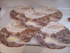 5 assiettes plates anglaises
