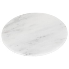 1x Blanc 30cm Planche à Découper Ronde en Marbre Antidérapant Cuisine