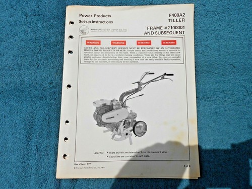 Honda roto tiller f400 - tiller, f400-a2