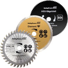 Mini Scie Circulaire 3X Lame Pierre Bois 85X10 Pour Einhell TC-CS 860 BT-CS 860