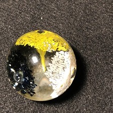 Art Glass Yellow, Blue & White