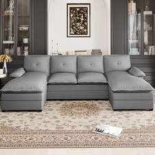 Light Grey 110" U-Shaped