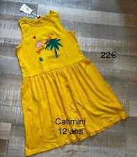 Catimini 12 Ans Fille : robe coton motif palmier été neuve