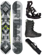 AIRTRACKS Set de Snowboard Planche Cubo Wide + Fixation Master + Bottes + SBB /