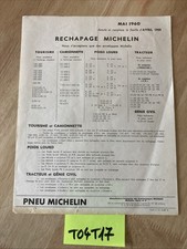 MIchelin 1960 catalogue liste prix tarif rechapage pneu tracteur camion auto