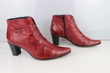 DORKING T 41 Bottines pointues cuir rouge campari Bon état