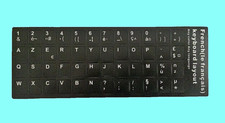 Autocollant clavier Azerty lettres sticker touche Français Noir PC Ordinateur