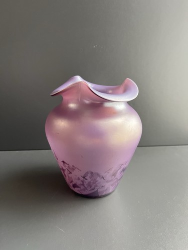 Vase verre irisé époque - verre,