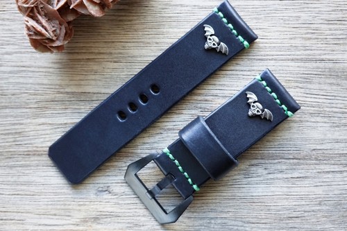 Exclusive black leather strap - black,