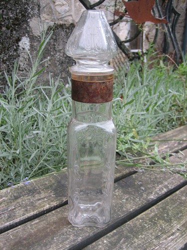 Ancien bocal verre décor - bocal,