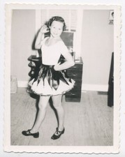 Snapshot Photo originale vintage Jeune femme danse Instantané Mini Jupe - SA254