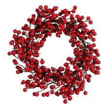 Mica Decorations Couronne de Noël Baies - Ø40 cm - Mousse - Rouge