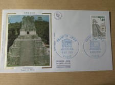 enveloppe premier jour 1986 unesco guatemala temple de tikal