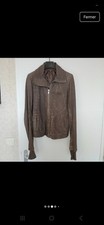 Rick Owens Intarsia leather jacket grey size S