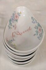 6 Coupelles Avocat Porcelaine Revol Décor Floral