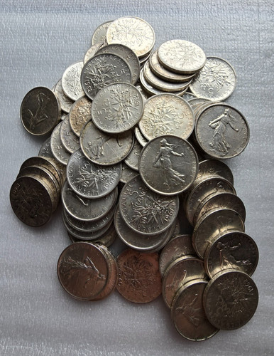 Lot pieces francs en - 80,