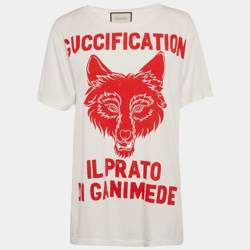 Shirt gucci crème imprimé - gucci,