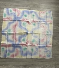 Foulard Carré De Soie Multicolore Aquarelle Vintage Gil Franco 90x90cm