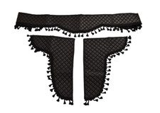 Noir Rideaux Eco Cuir avec