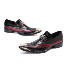 Homme Chaussure en Cuir,Causal Punk Chaussure,Loafer,Tête en métal