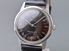 Rare ! Montre Homme Vintage Zodiac Aerospace Jet Cadran Noir Remontage...