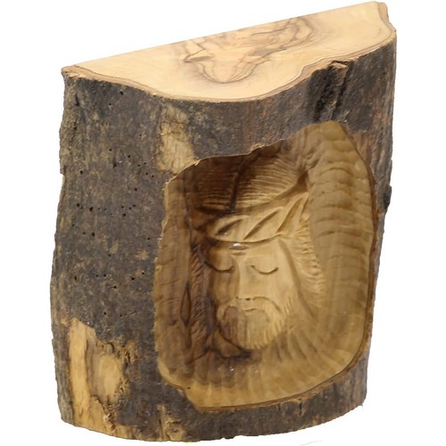 Bois olivier tête jésus - bois, d'olivier