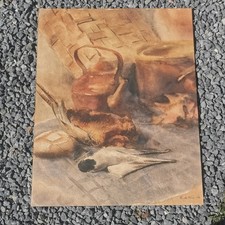 Aquarelle Nature Morte Signée