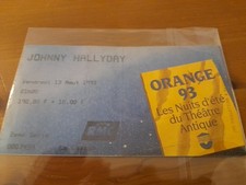 billet place ticket concert Johnny hallyday orange théâtre antique 13/08/1993
