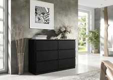 Commode Noir Mat avec 6